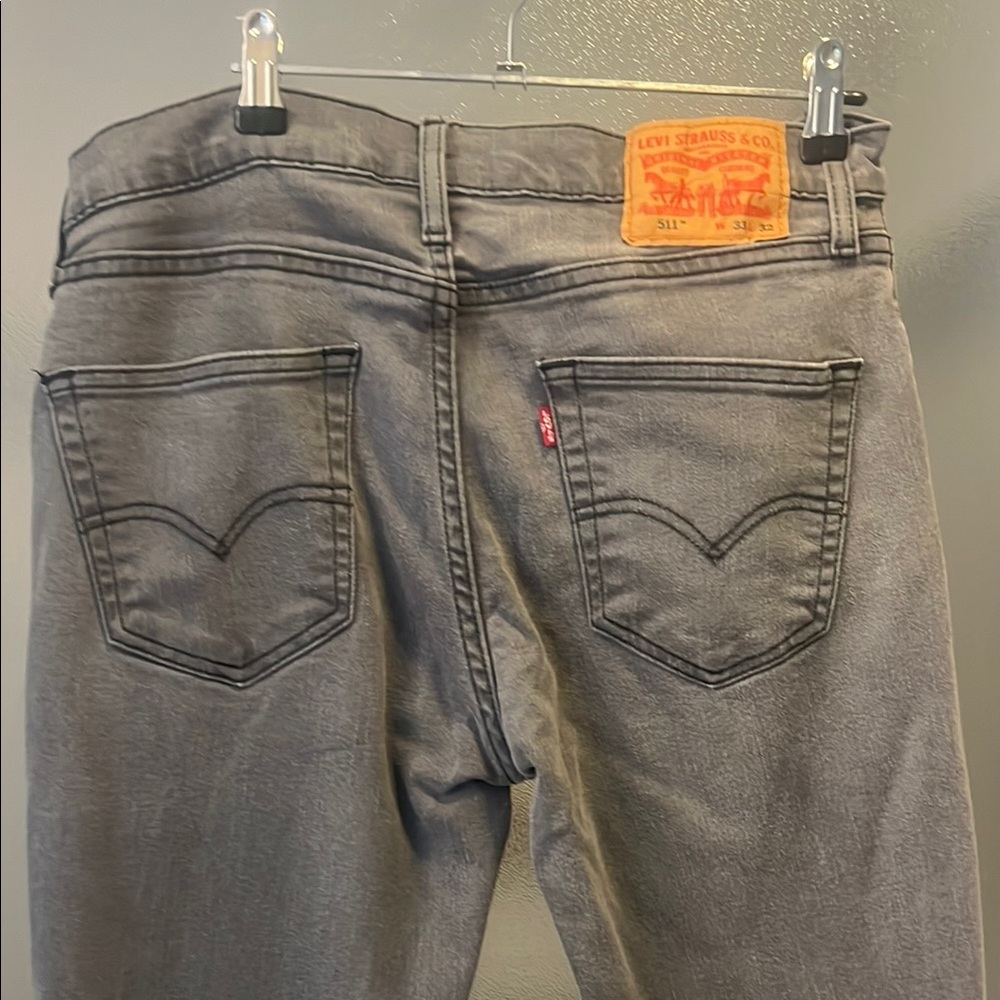 Levi's Gray Slim Jeans with Distressed Look 511